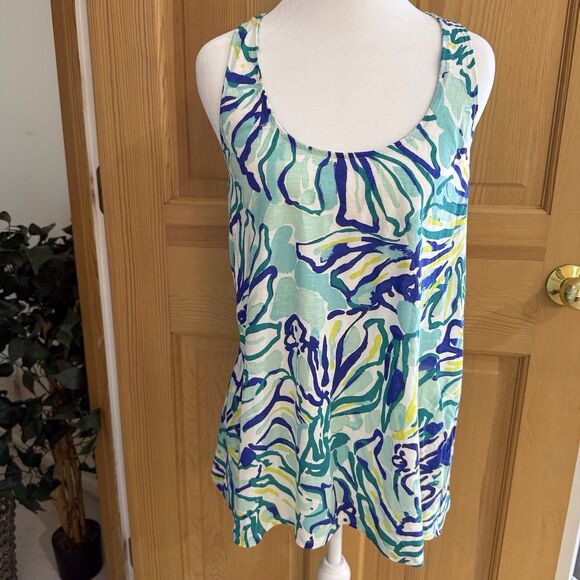 Lilly Pulitzer Monterey Racerback Tank Top Pool Blue Stay Cool‎ XS - Picture 2 of 16